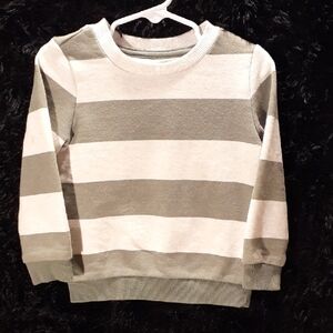 Wonder Nation Kids Striped Sweater - Gray and White